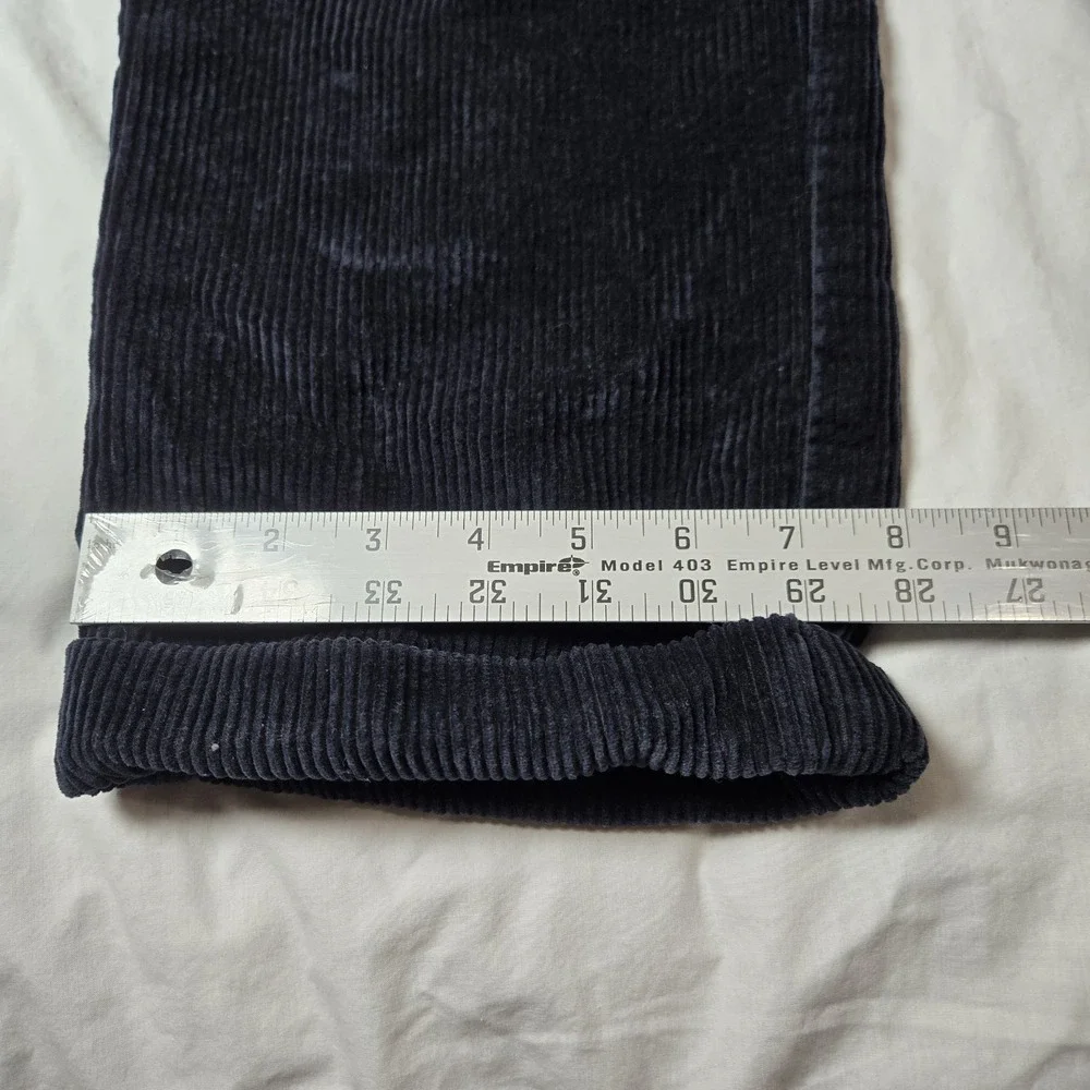 Jos‎ A Bank Corduroy Pants Tag 35x32 Measures 32x30 Pleated  Dark Navy Cuffed